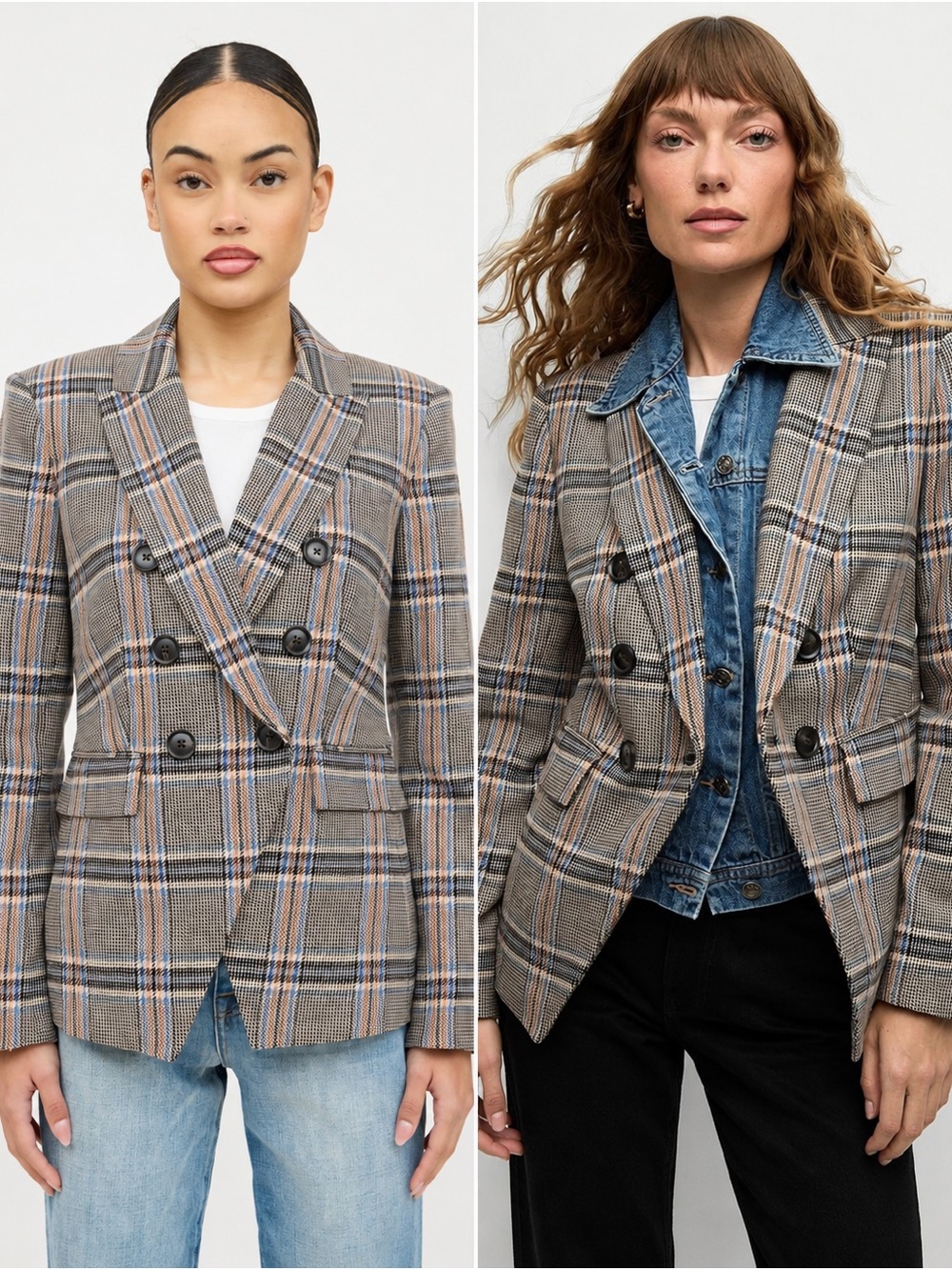 NEW Veronica Beard Miller Dickey Blazer Herringbone Tweed Plaid Grey size 12